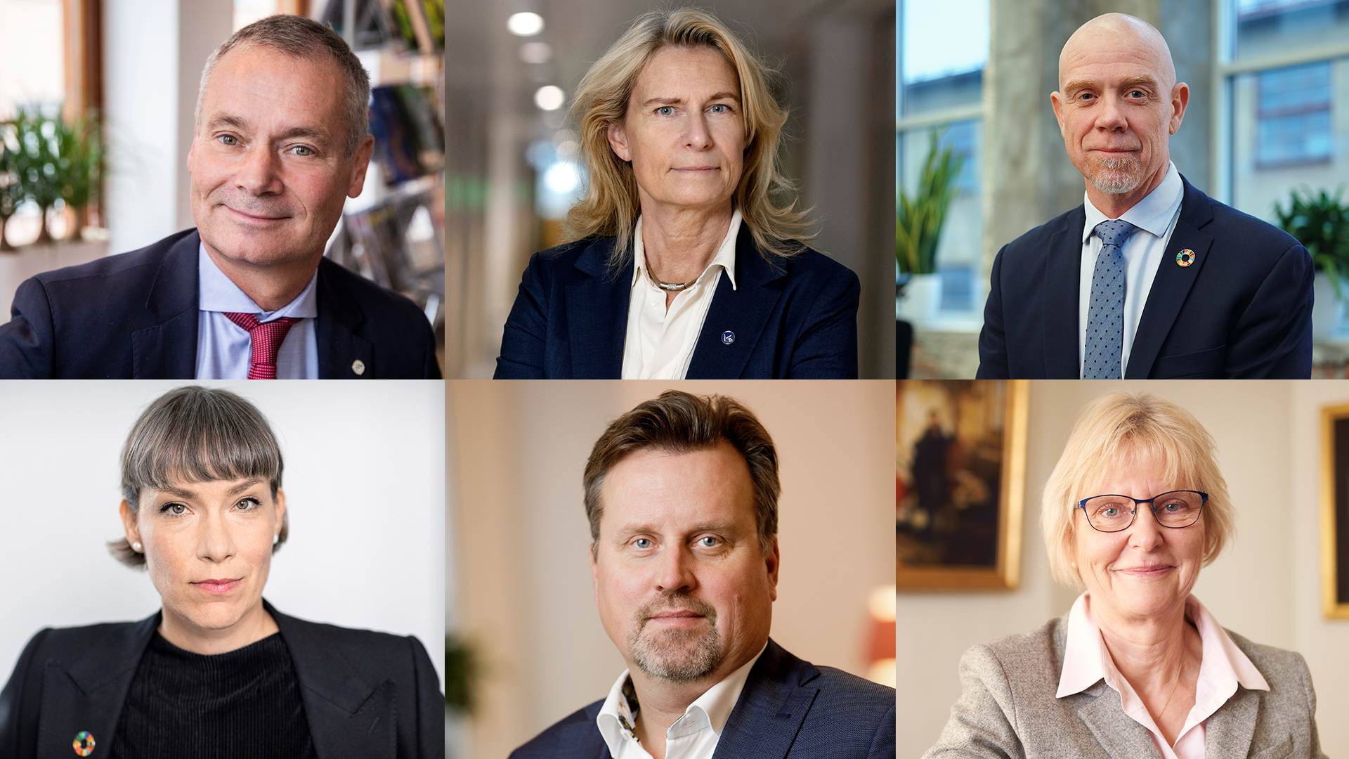 Top row: Johan Kuylenstierna (Formas), Katarina Bjelke (Scientific Council), Robert Andrén (Energy Agency). Bottom row: Darja Isaksson (Vinnova), Jonas Björck (Forte), Anna Rathsman (Space Agency).