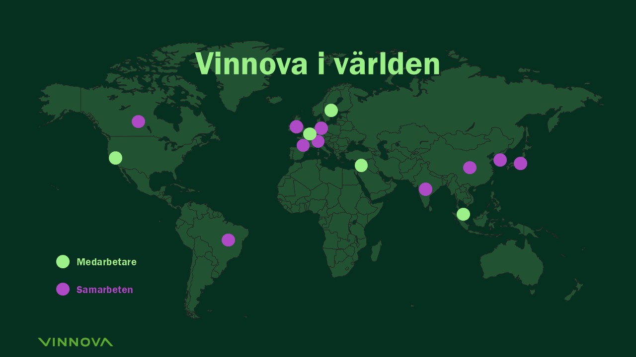 Vinnova har medarbetare på plats och samarbeten med utvalda länder.