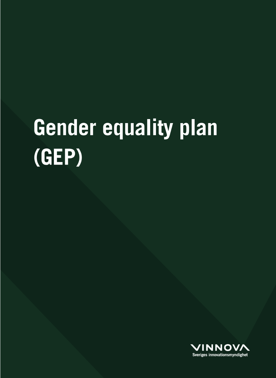 Book cover Vinnovas Gender Equality Plan